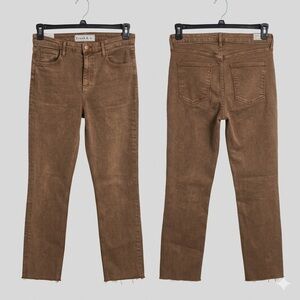 Frank & Eileen Derry Slim Straight Italian Dream Denim Jeans - Camel Brown